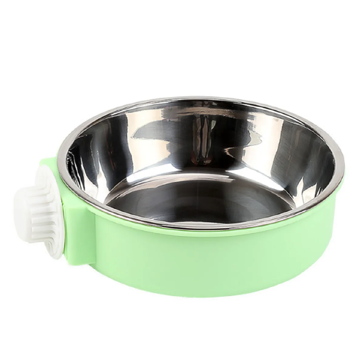 Meilleurs prix pour Bol pour chien suspendu couleur bonbon en acier inoxydable amovible eau alimentation arcs arcs-Vert-M