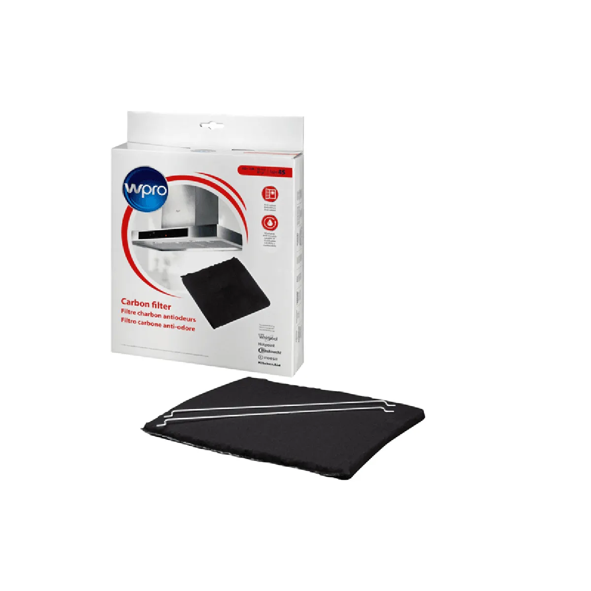 Wpro Filtre Charbon Pour Hotte Type 45