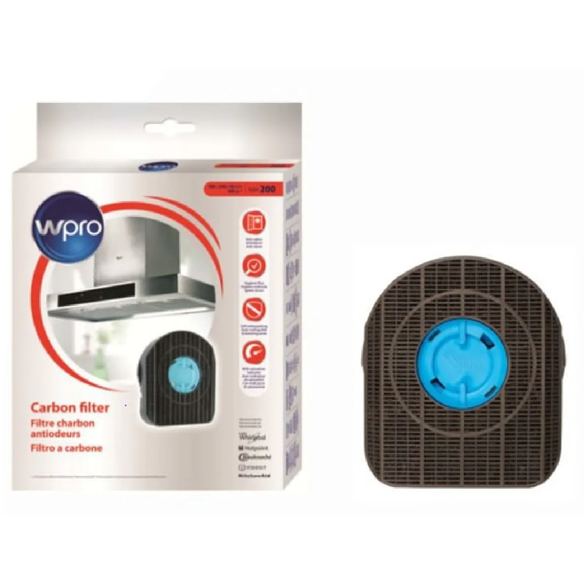 Wpro Filtre À Charbon Pour Hotte Type 200