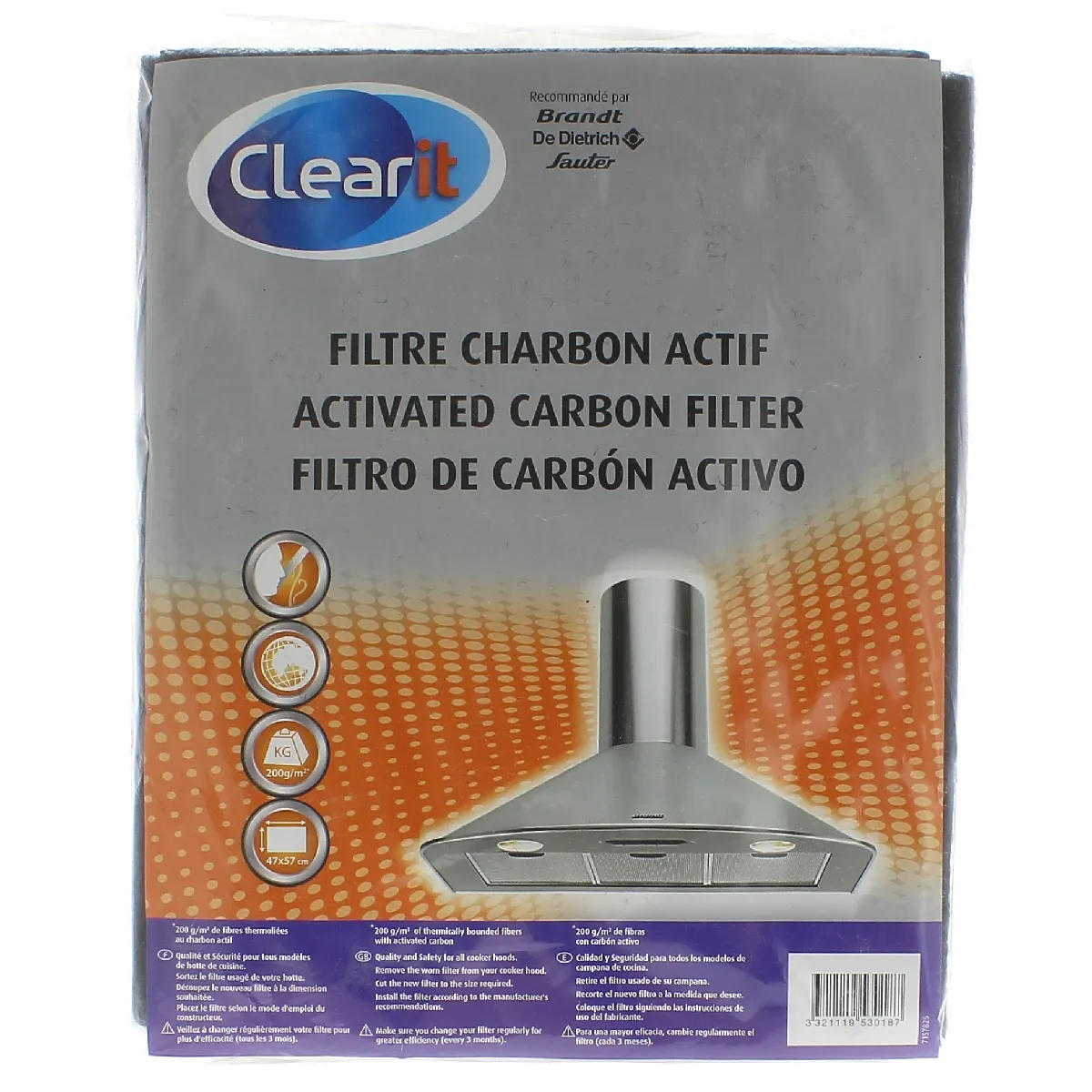 Brandt filtre à charbon pour hotte