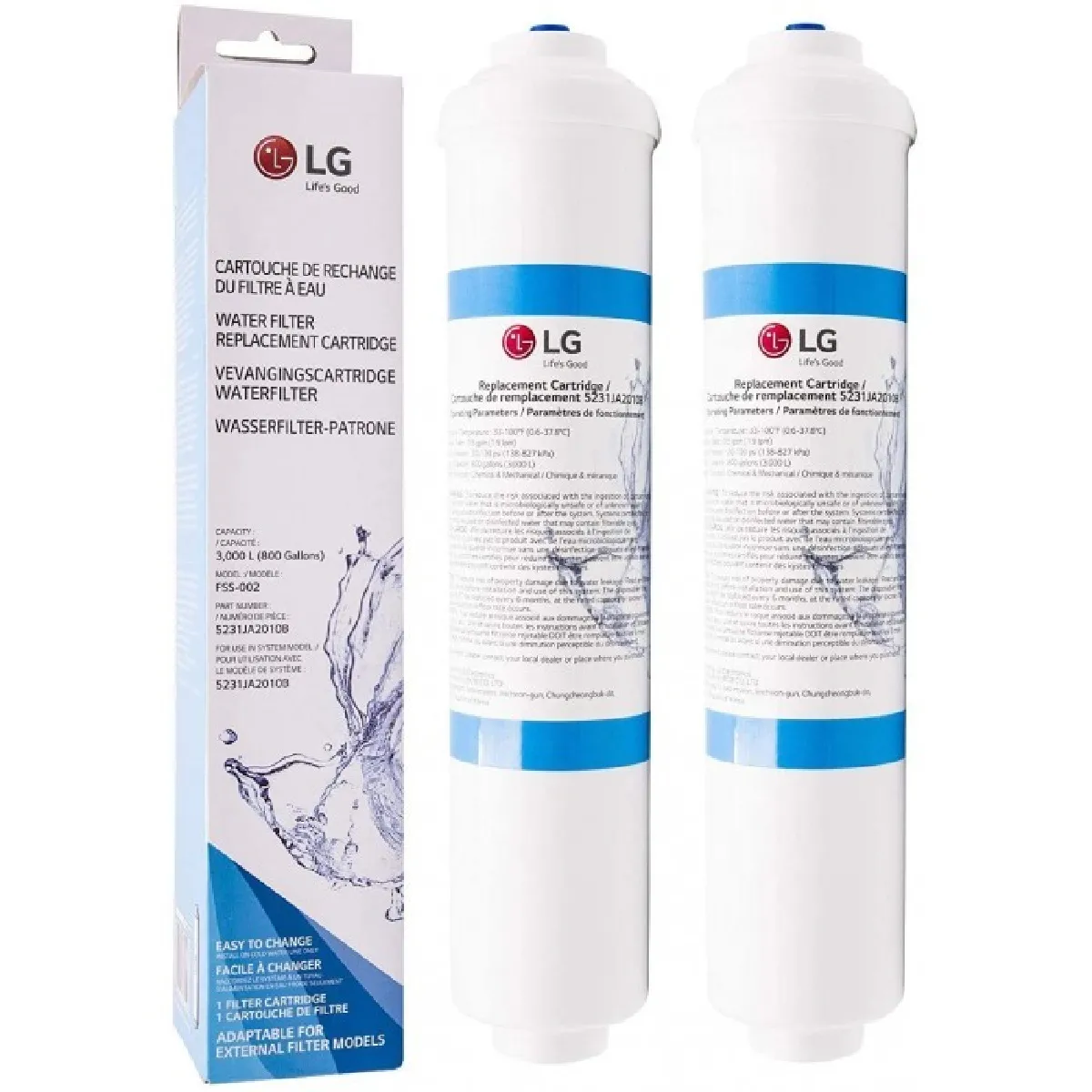Lg filtre d’eau externe pour réfrigérateur américain - Lot de 2