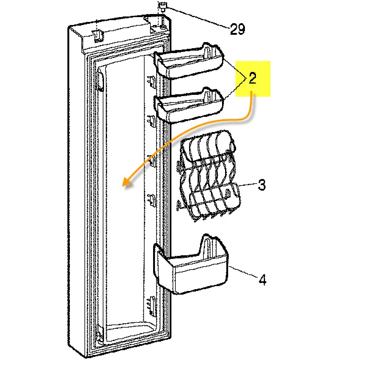 ARISTON  balconnet de porte r&eacute;frig&eacute;rateur