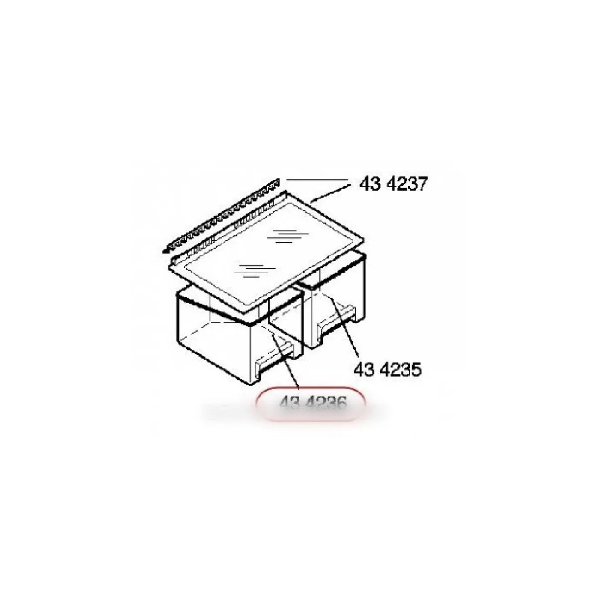 Bosch BAC À LÉGUMES - 00434236 - Réfrigérateur - Pièce dorigine - Modèles compatibles
