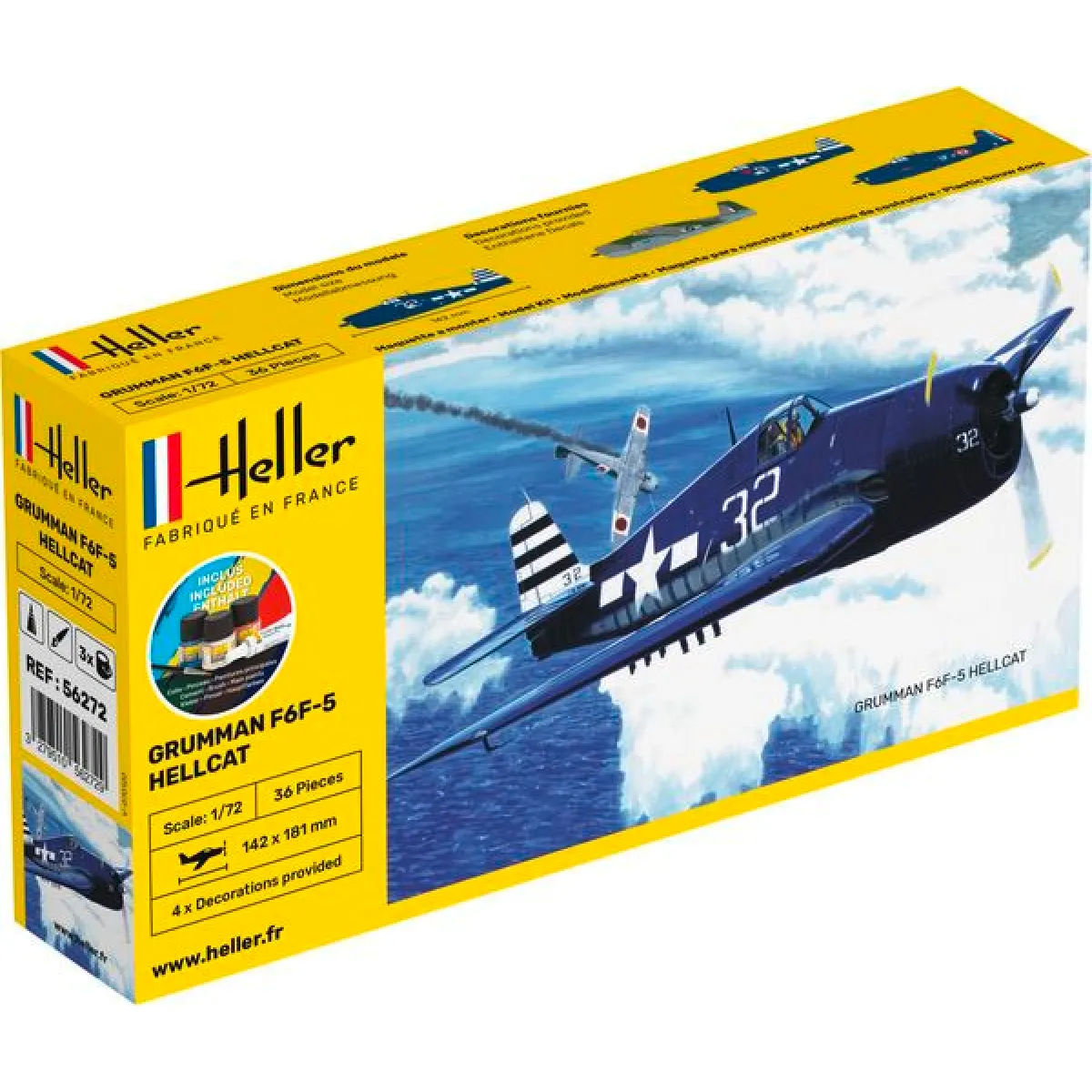 HELLER  maquette avion F6F Hellcat - 1/72