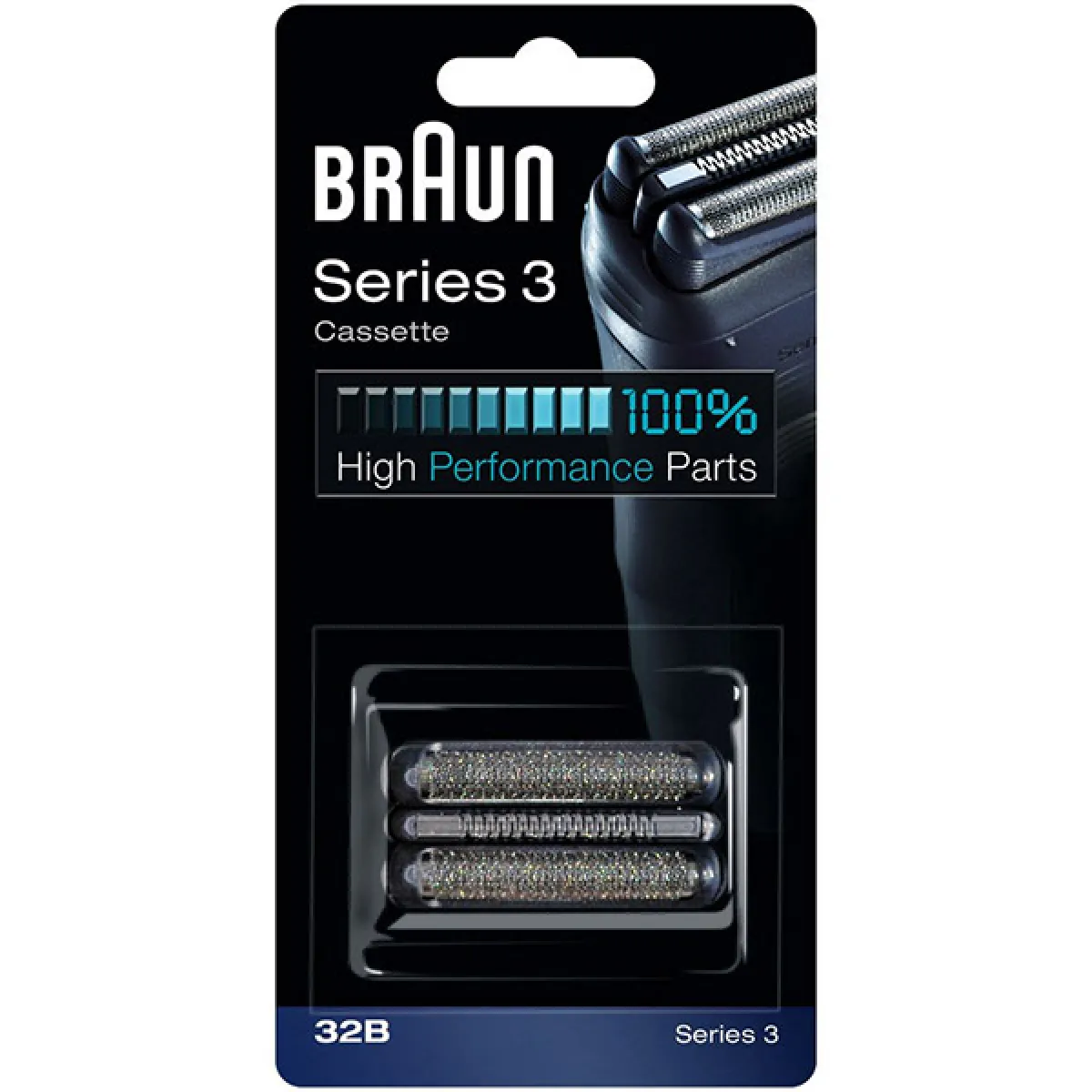 Braun Series 3 32B - Tête et lame de rechange - pour rasoir - noir - pour cruZer5 Clean Shave; cruZer6 clean shave; Series 3 300, 310, 320, 340, 350cc