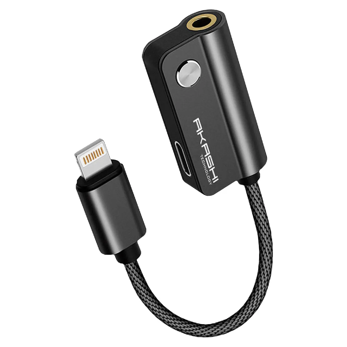 Akashi Noir Adaptateur Lightning Vers Jack 3.5Mm
