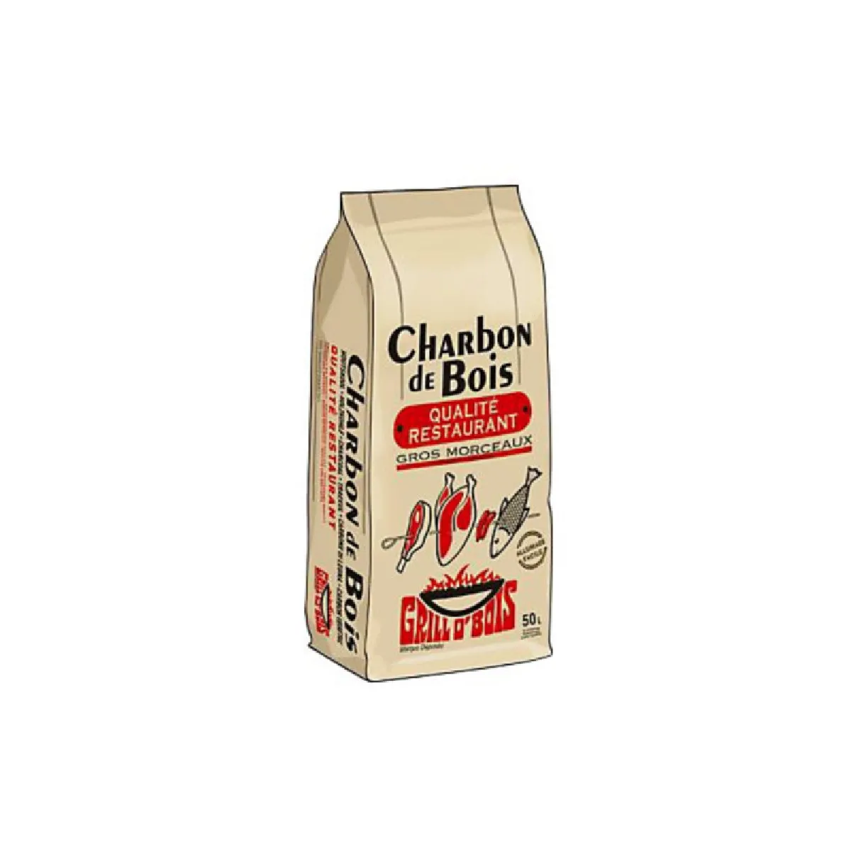Grill O'bois Sac De Charbon De Bois Grillo'bois 50L