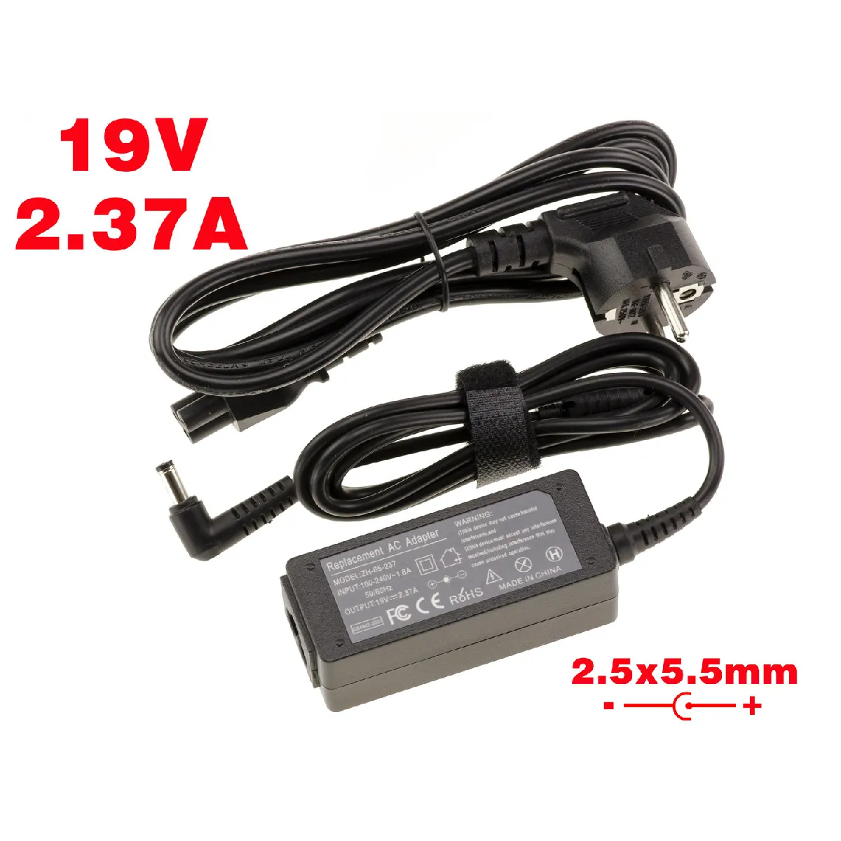 Alimentation pour PC Portable 19V 2. Embout 1.35x4mm Equivalent ASUS UX21 UX31 UX31E UX31K EXA1209CH EXA1209UH ADP 45BW - vue 1