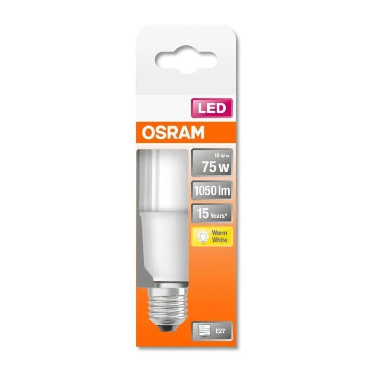 Osram Blanc Ampoule Led Stick E27 9,5W 2.700K Mate - Image 4
