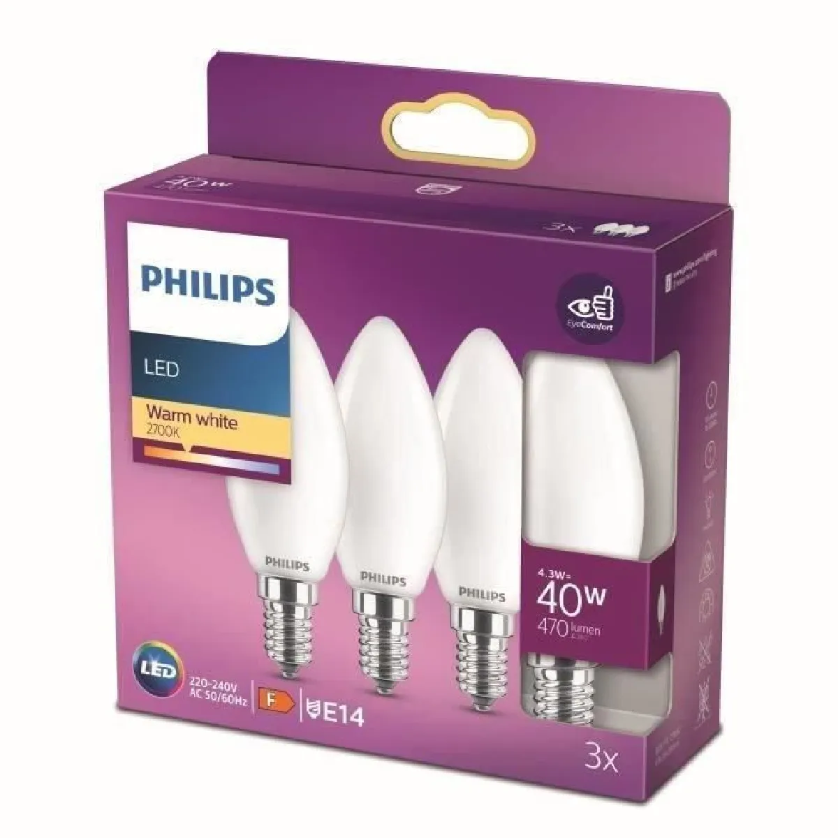 Philips ampoules LED E27 - blanc chaud