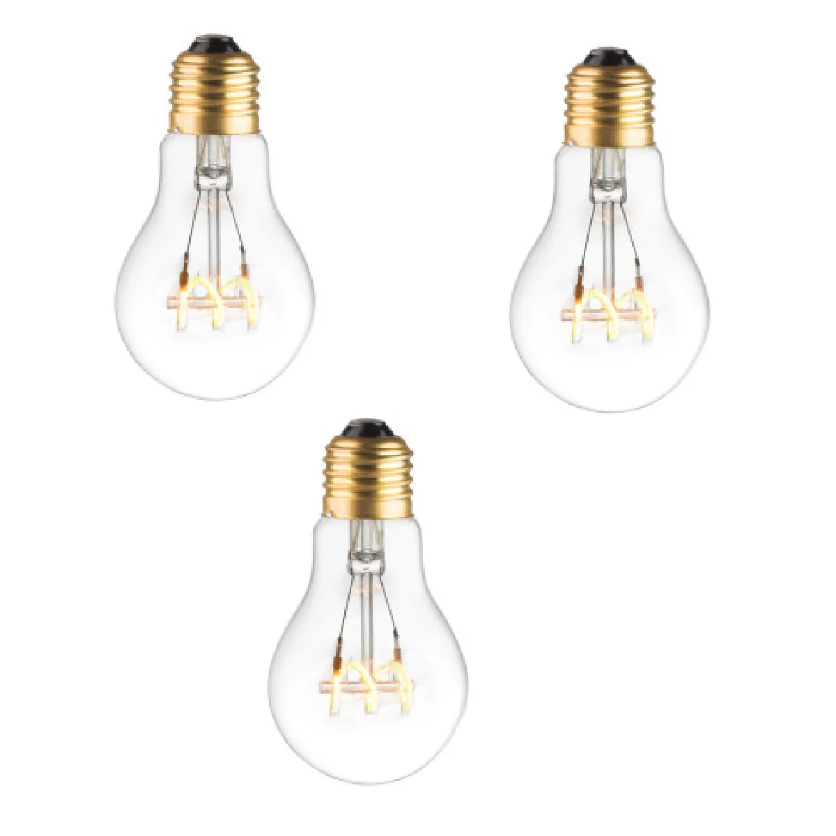 Non Communiqué Blanc Chaud Pack 3 Ampoules Déco Led Filament Spirale E27 3W 360° - Image 2