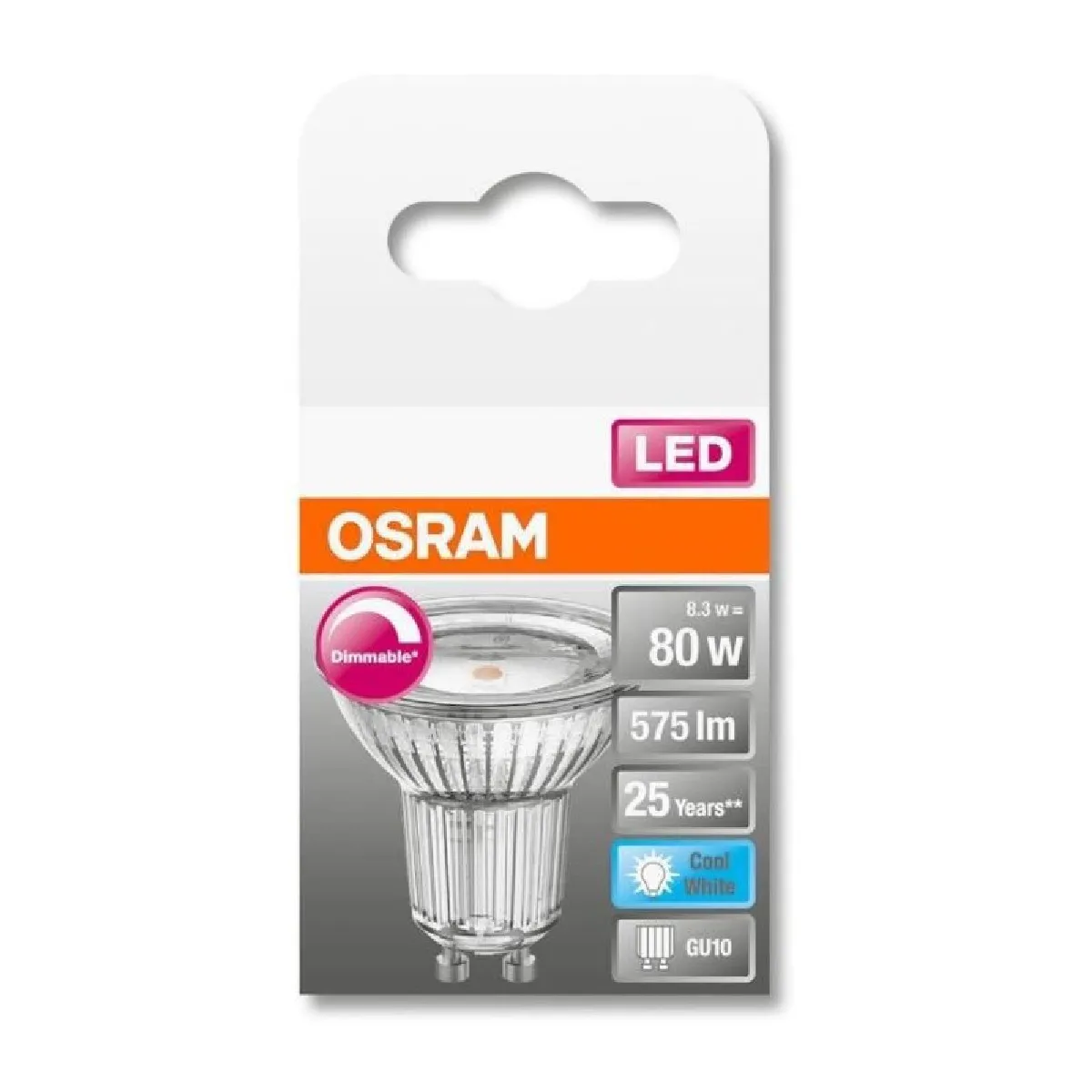 OSRAM Spot par16 LED 120 verre GU10 350lm chaud Boite de 1