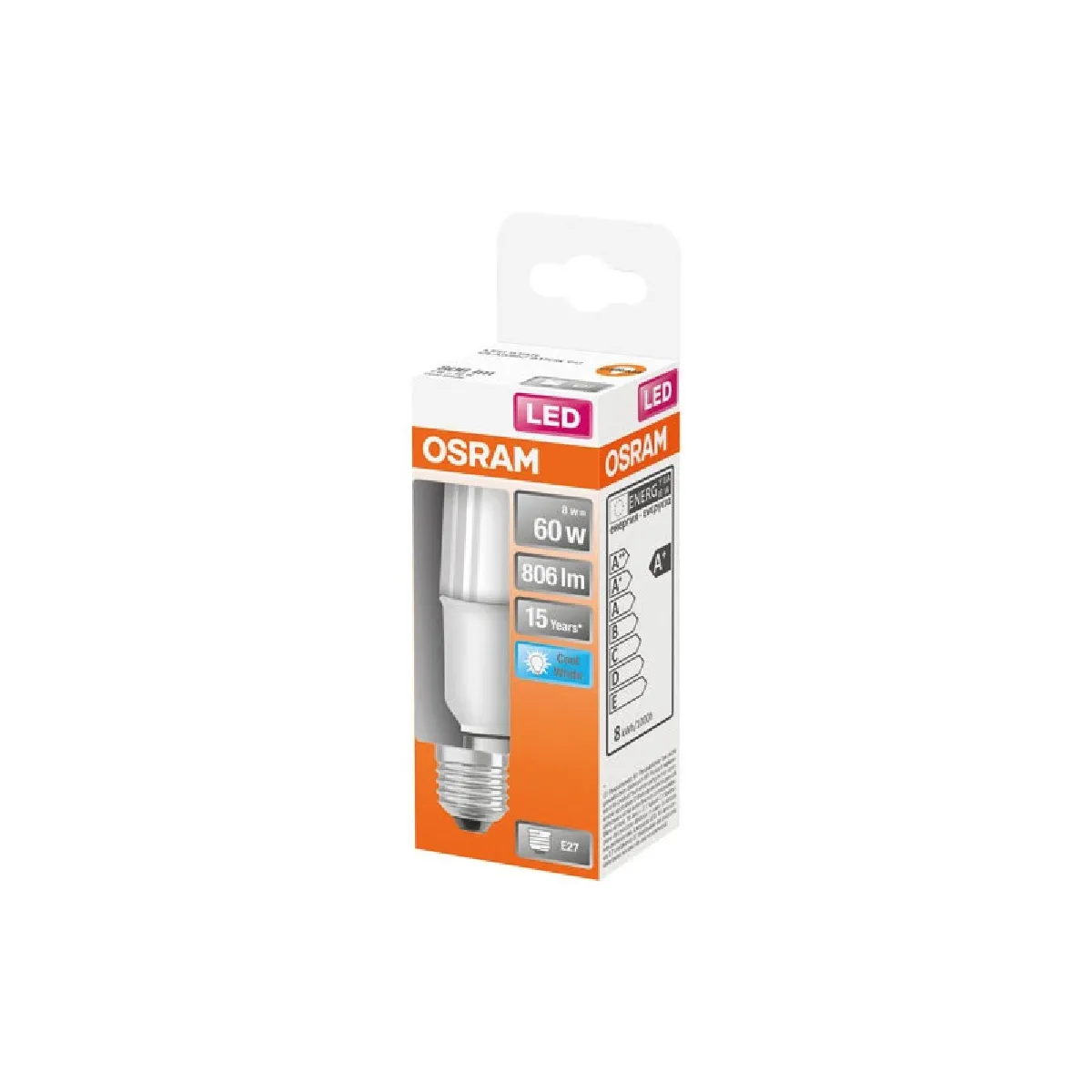 Osram Blanc Ampoule Led Stick E27 8,5W