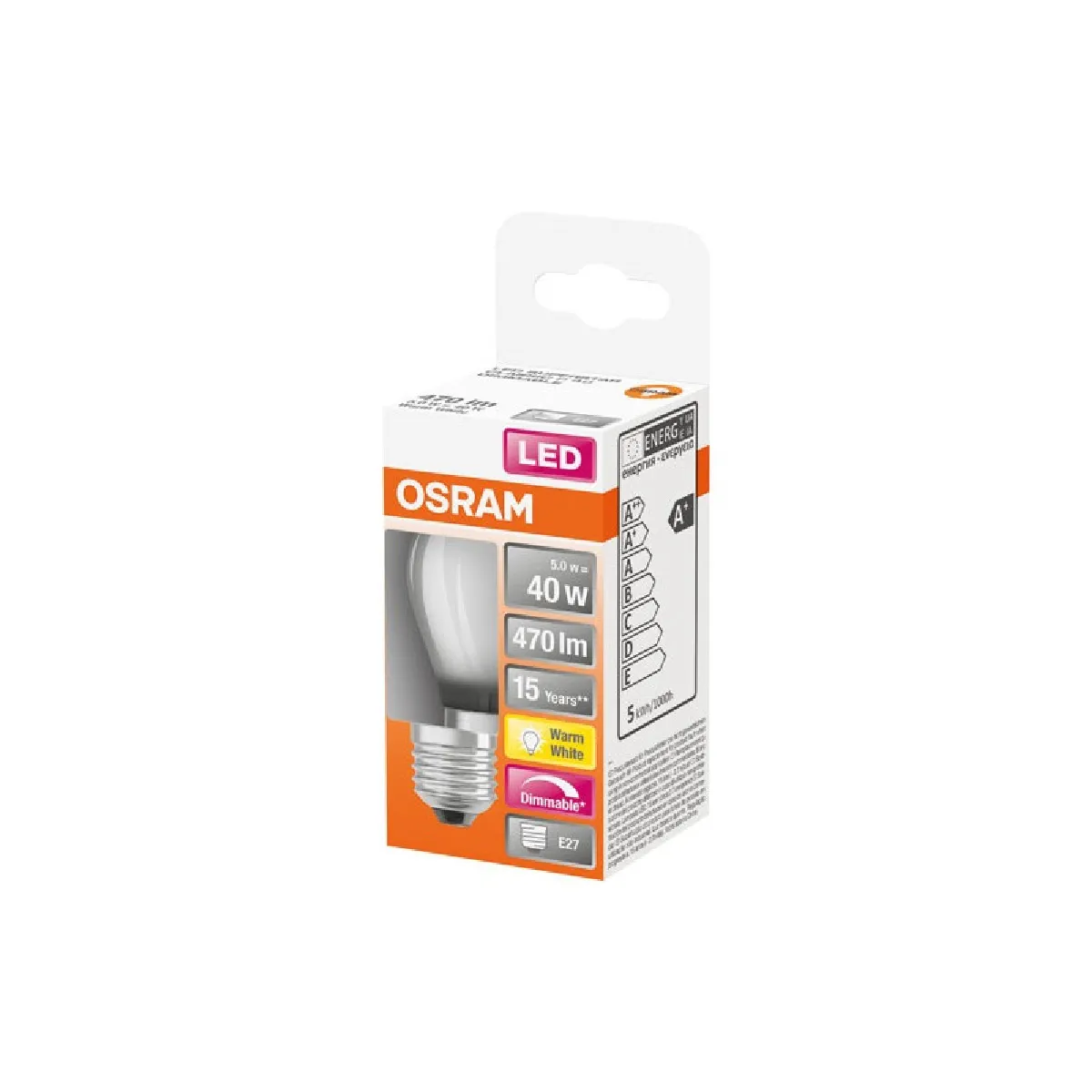 OSRAM LED sphérique filament E27 470lm froid - vue 9