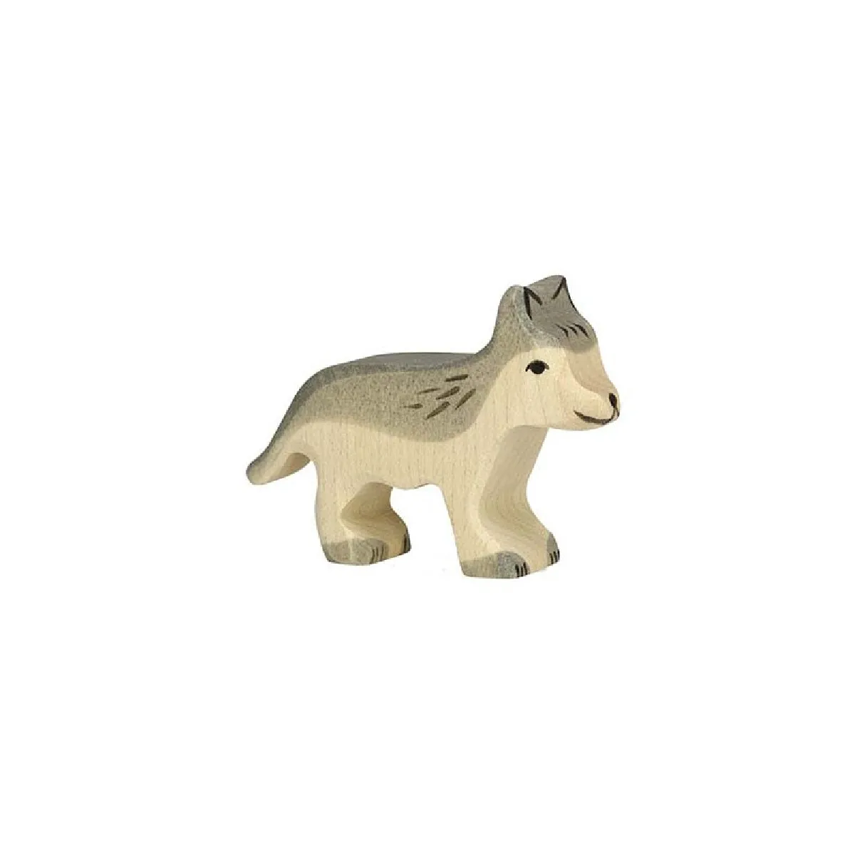 Holztiger figurine loup en bois