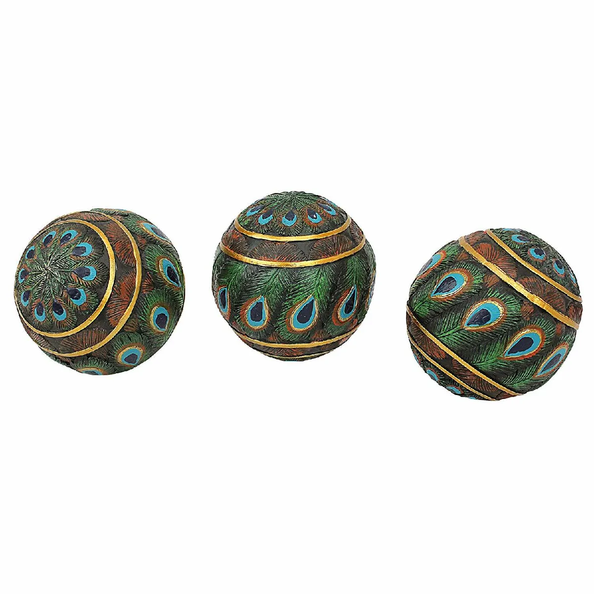 Meilleurs prix pour Boules décoratives Design Toscano plumes de paon