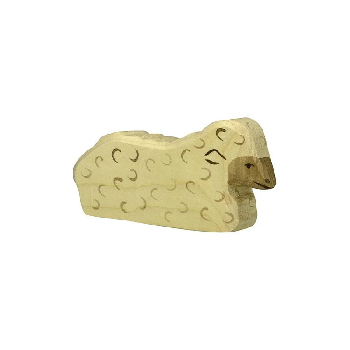 Holztiger figurine mouton allongé