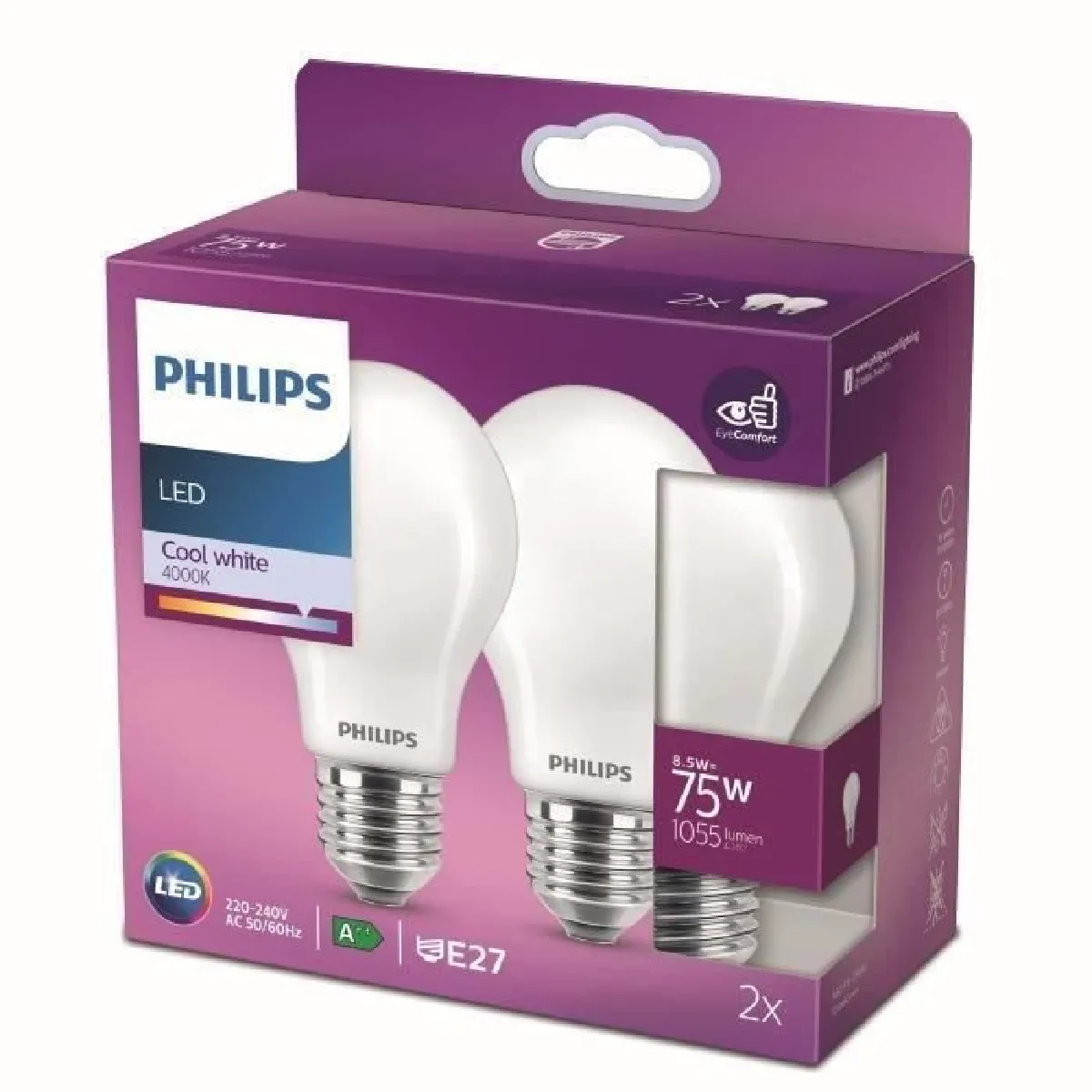 Ampoule Led E27 Standard Froid Philips Le Lot De 2 Ampoules - vue 2