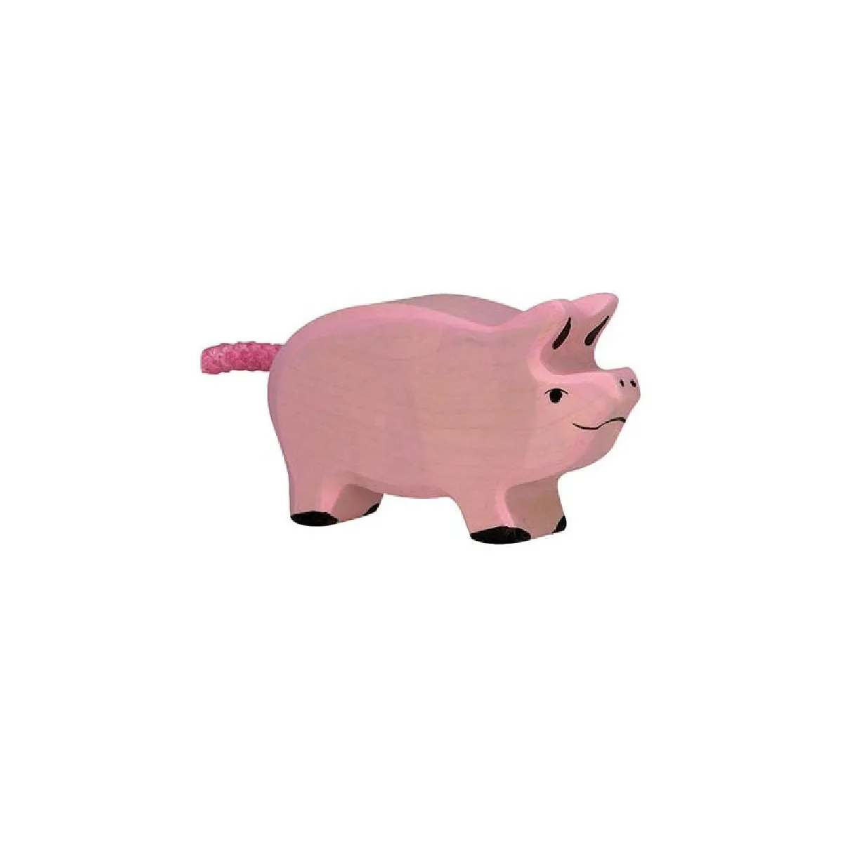 Holztiger figurine porcelet en bois
