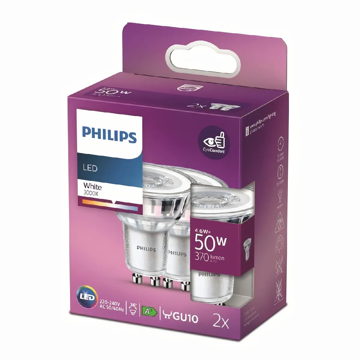 Ampoule Led Gu10 Spot Froid Philips Le Lot De 2 Ampoules