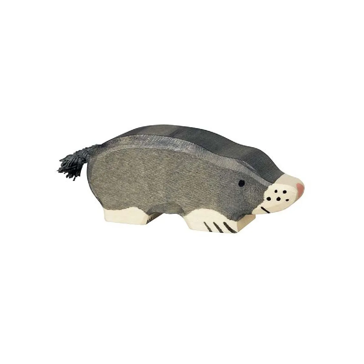 Holztiger Figurine animale en bois taupe