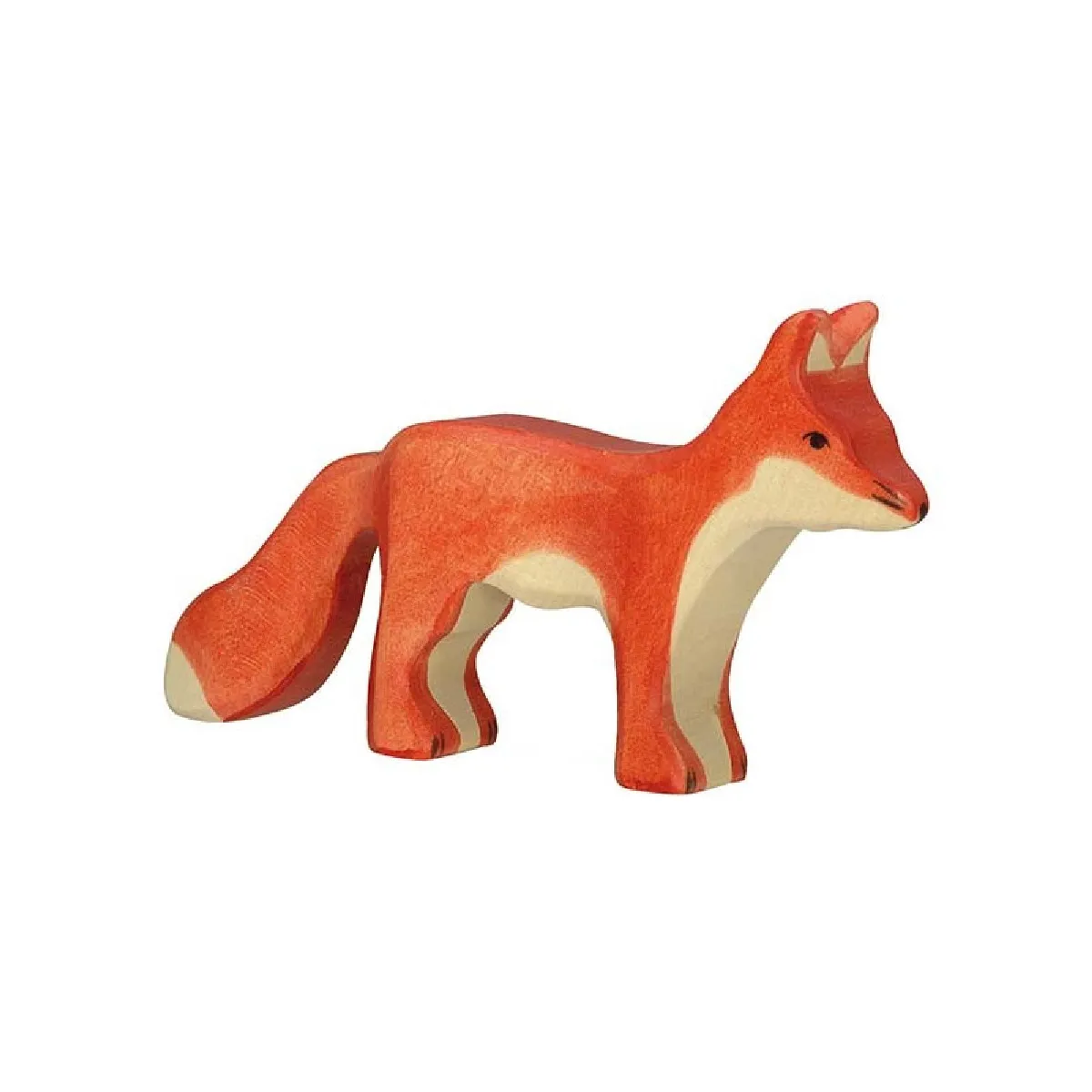 Holztiger figurine renard debout