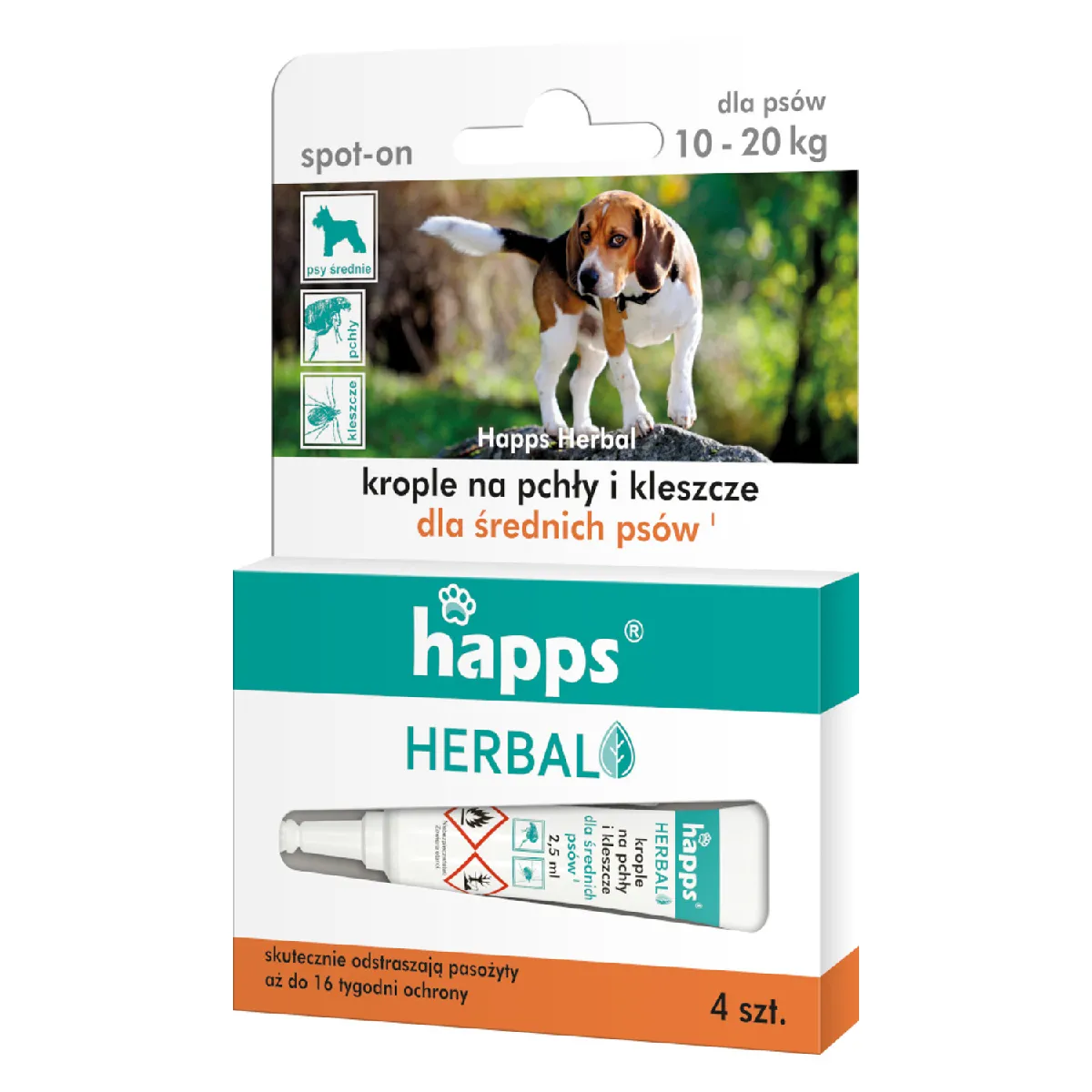 Comparer les prix de Gouttes anti puces anti tiques pour les petits chiens 10-20kg Happs Herbal