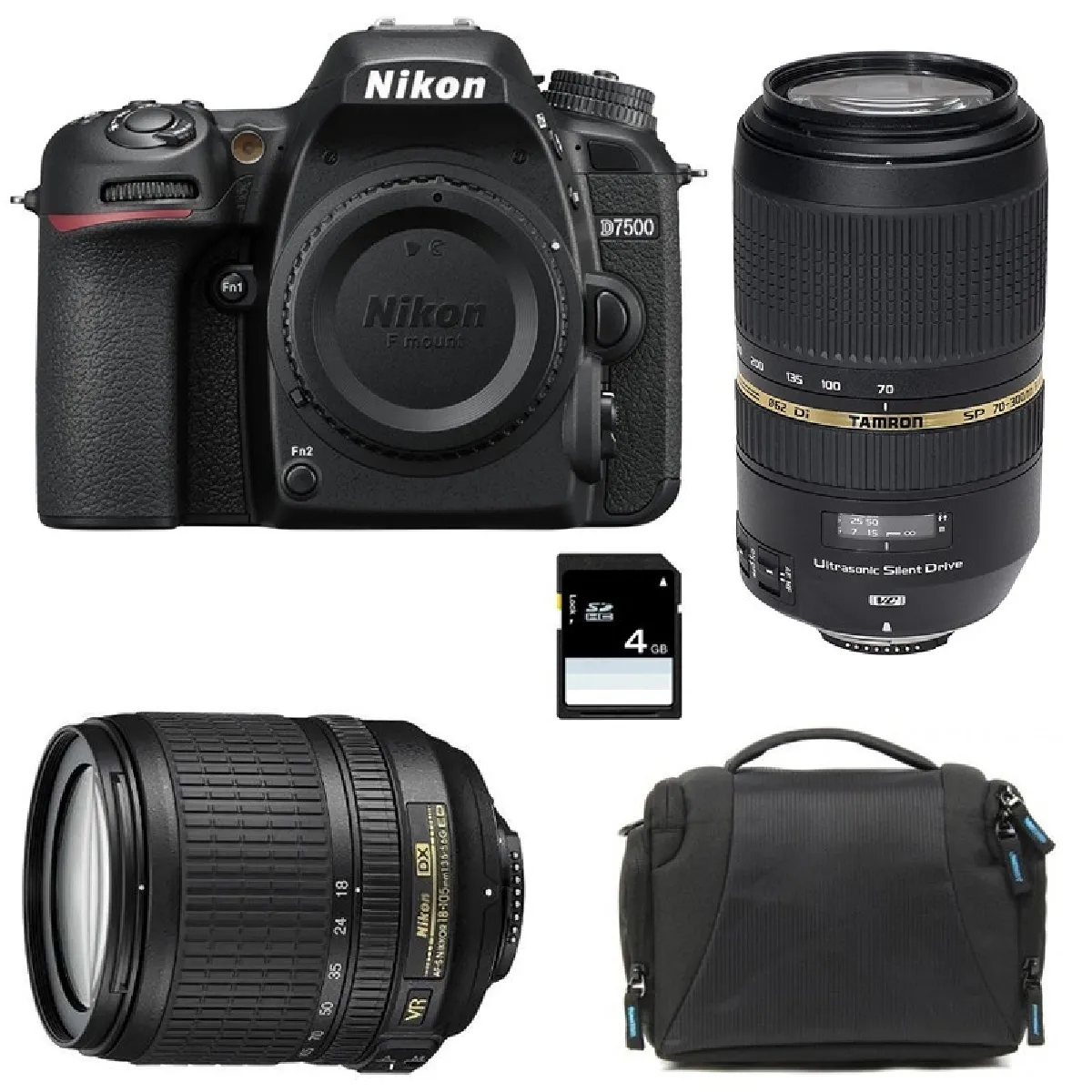 Nikon D7500 Pack - 18-105mm VR + 70-300mm VC USD