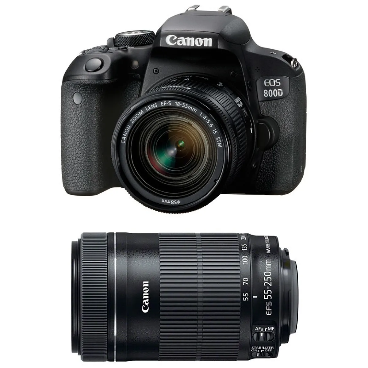 PACK CANON EOS + 18 55 IS STM + 55 250 IS STM - vue 3