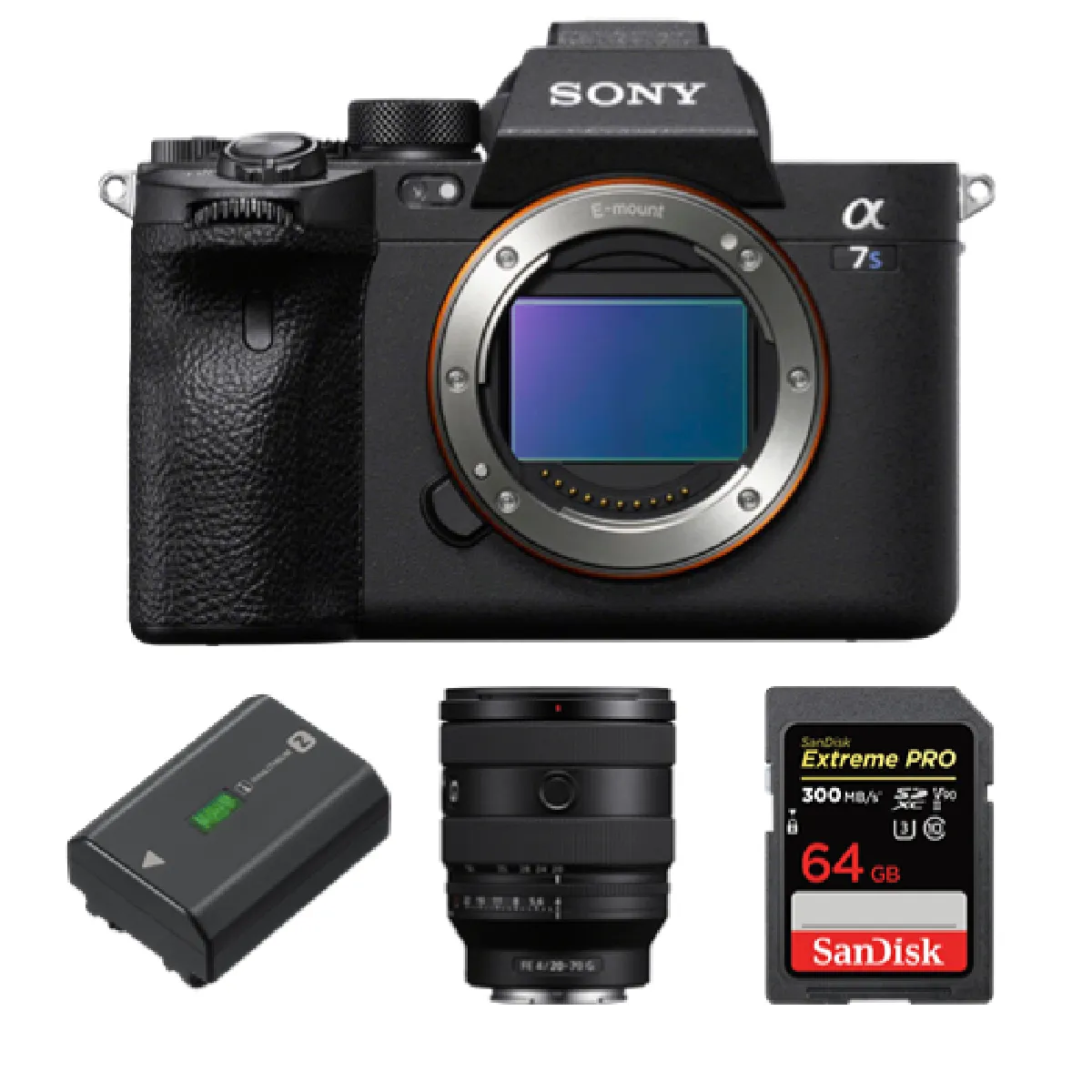 Boîtier Sony Alpha A7S III + FE 20 70mm F4 G + batterie Sony NP FZ100 + SanDisk Extreme Pro SDXC UHS II U3 V90 300 Mo/ - vue 4