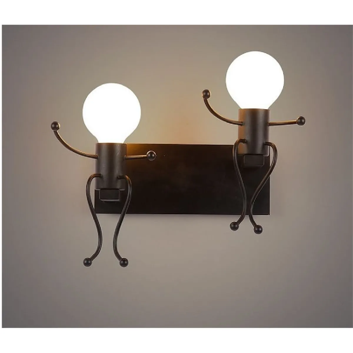 Stoex Applique murale double tête - Noir