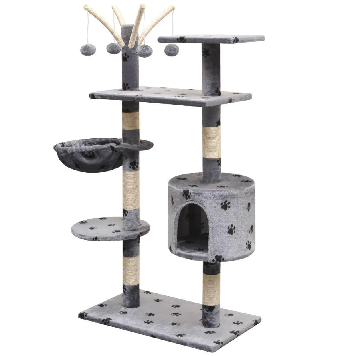 Arbre &agrave; chat Helloshop26 - 125 cm - Gris