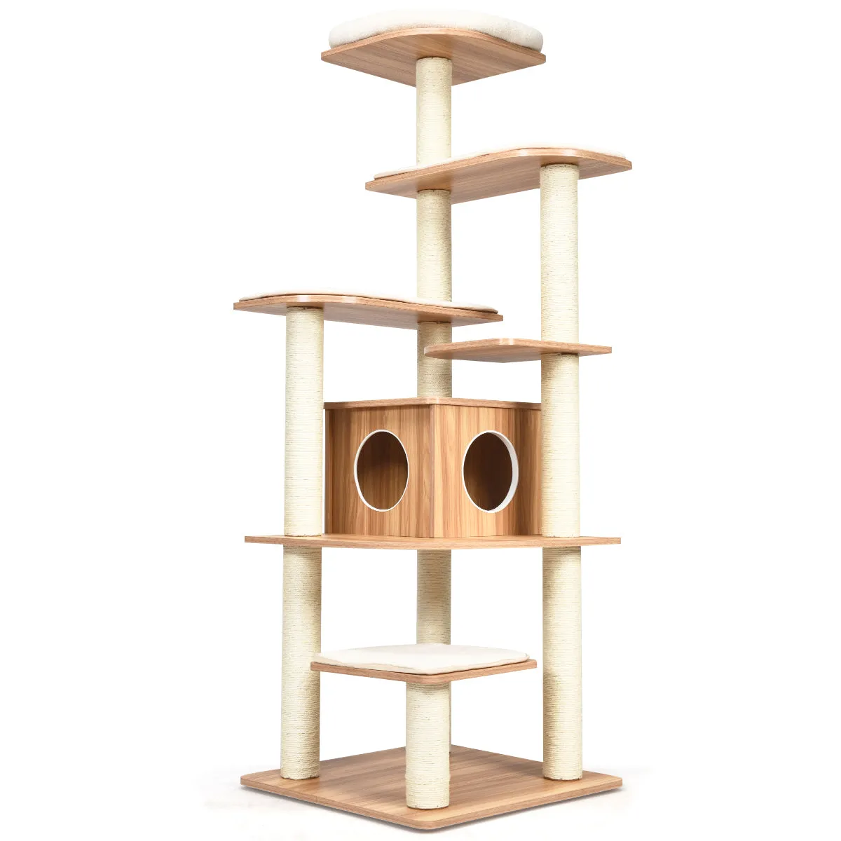 Comparer les prix de Arbre à chat avec plateformes et colonnes en sisal griffoir pour chat géant de hauteur 175 cm 20_0005399
