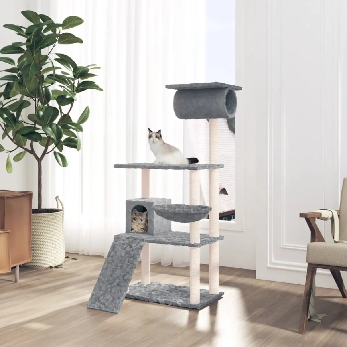 vidaXL Arbre à chat avec griffoirs 131 cm - vue 3