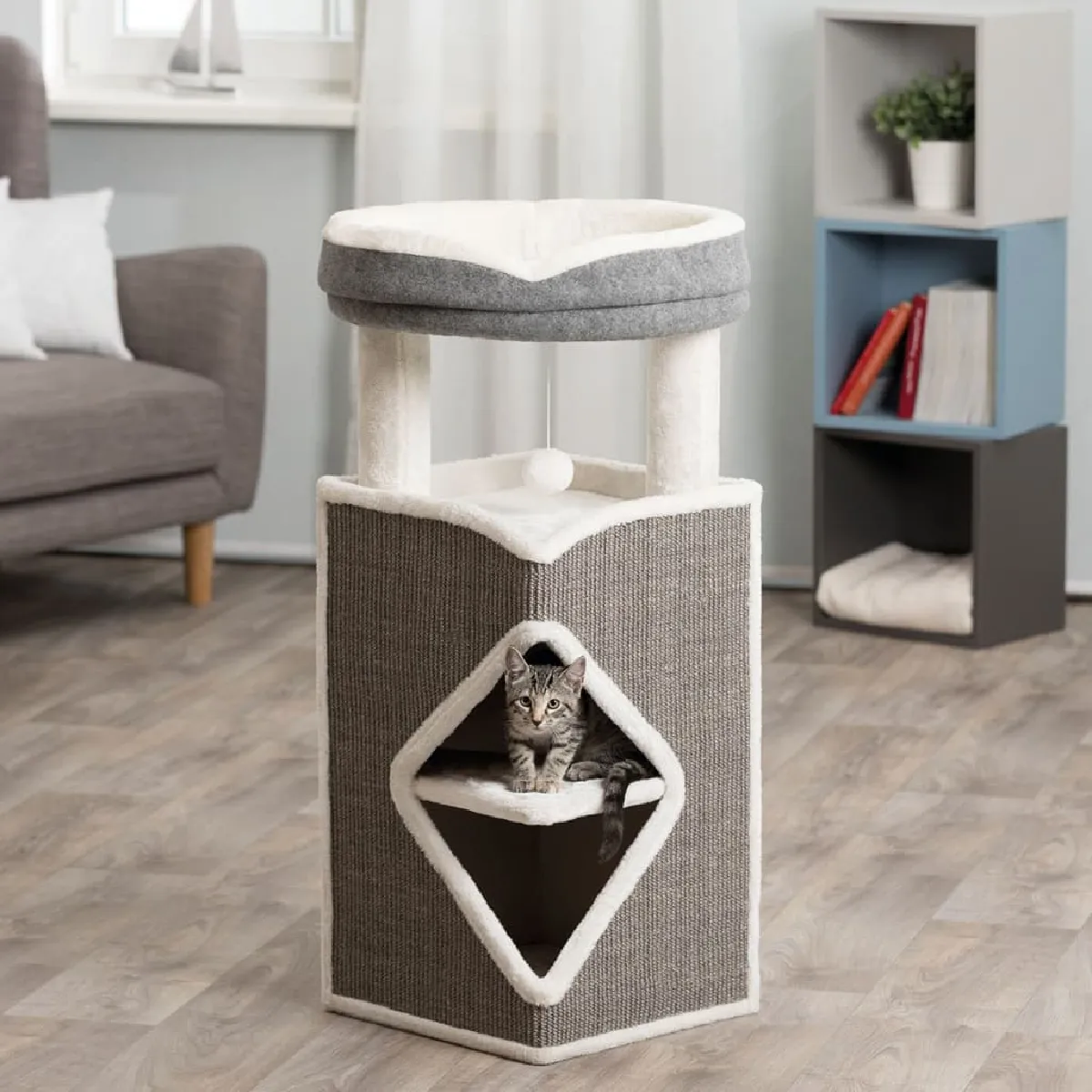 Trixie Gris/Bleu/Blanc Tour Pour Chats Arma