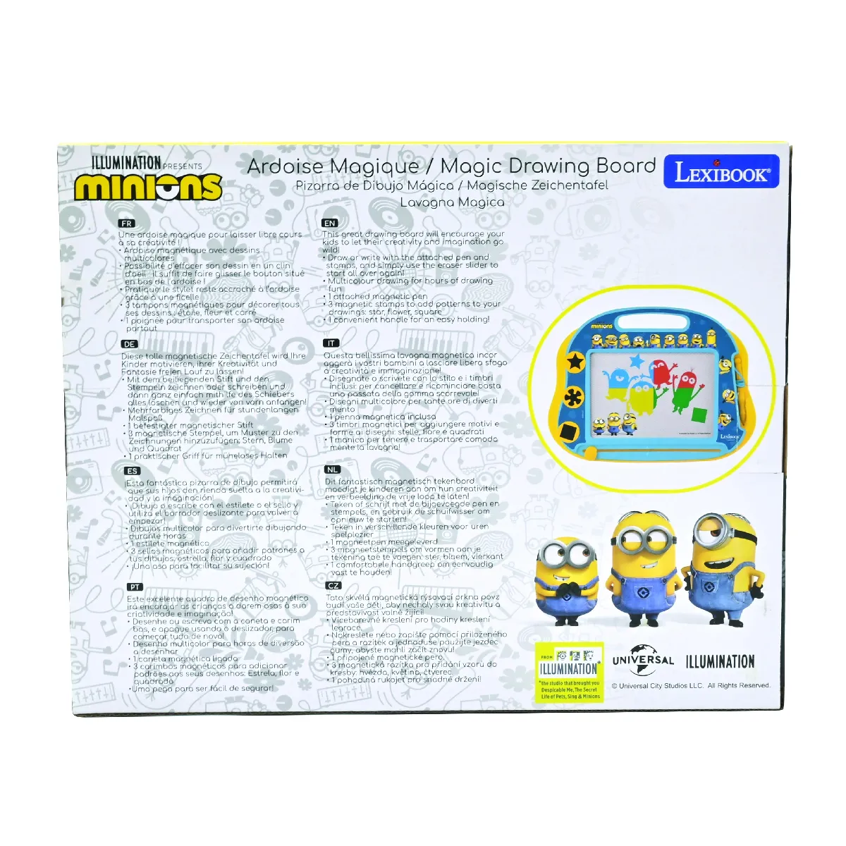 Ardoise Magique LEXIBOOK – Design Minions Avec Accessoires Magnétiques