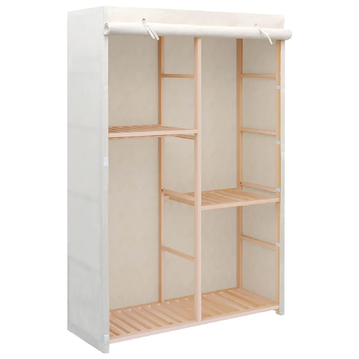 vidaXL Garde-robe à 3 niveaux - 110 x 40 x 170 cm - Blanc