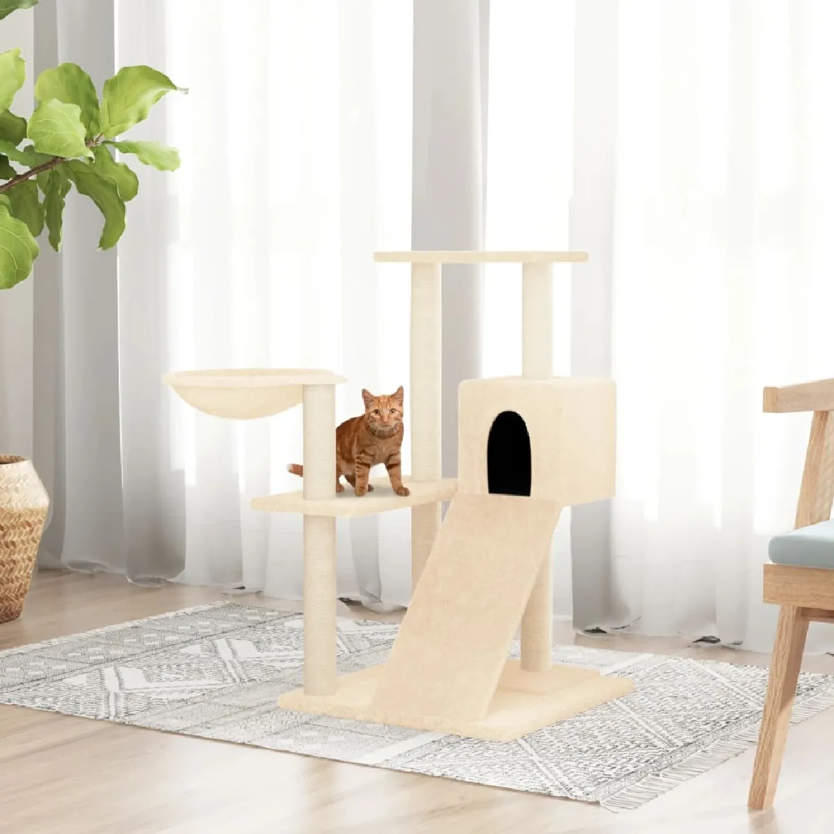 vidaXL Arbre à chat 153 cm Crème