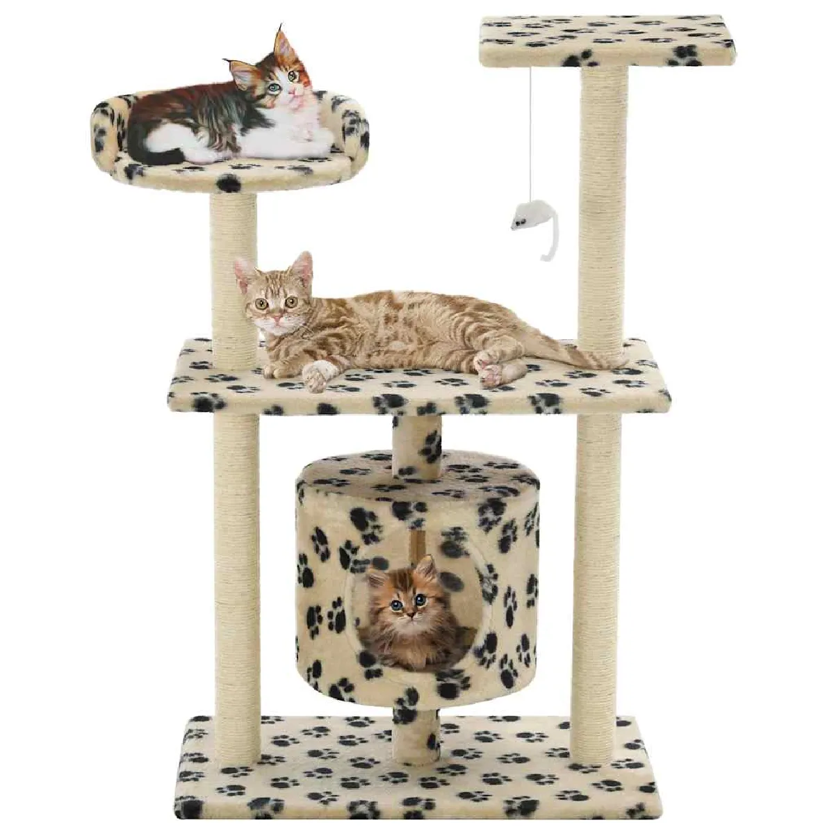 vidaXL Arbre à chat avec griffoirs en sisal 95 cm Beige vidaXL Arbre à chat avec griffoirs en sisal 95 cm Beige
