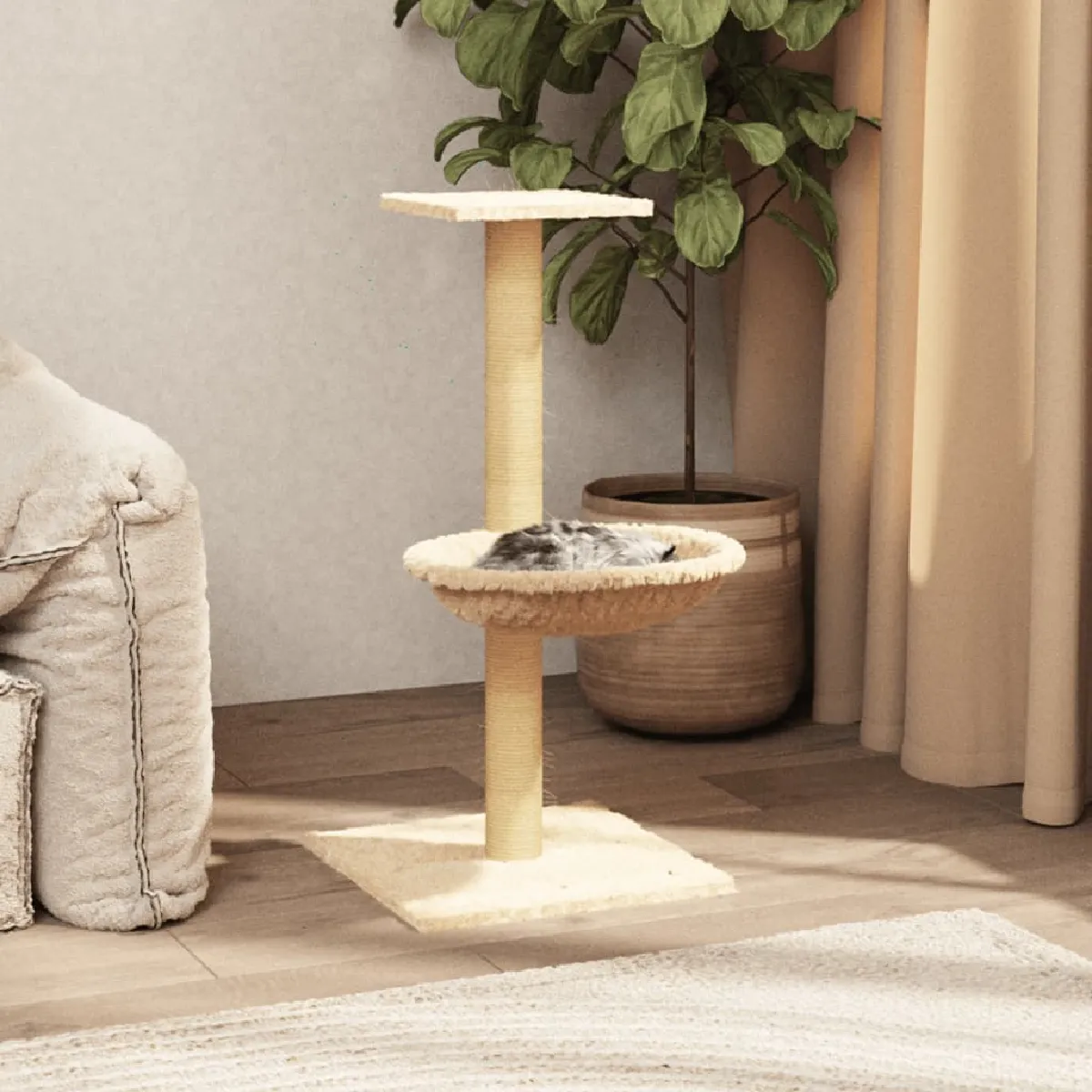 vidaXL Arbre à chat 74 cm Crème - vue 2