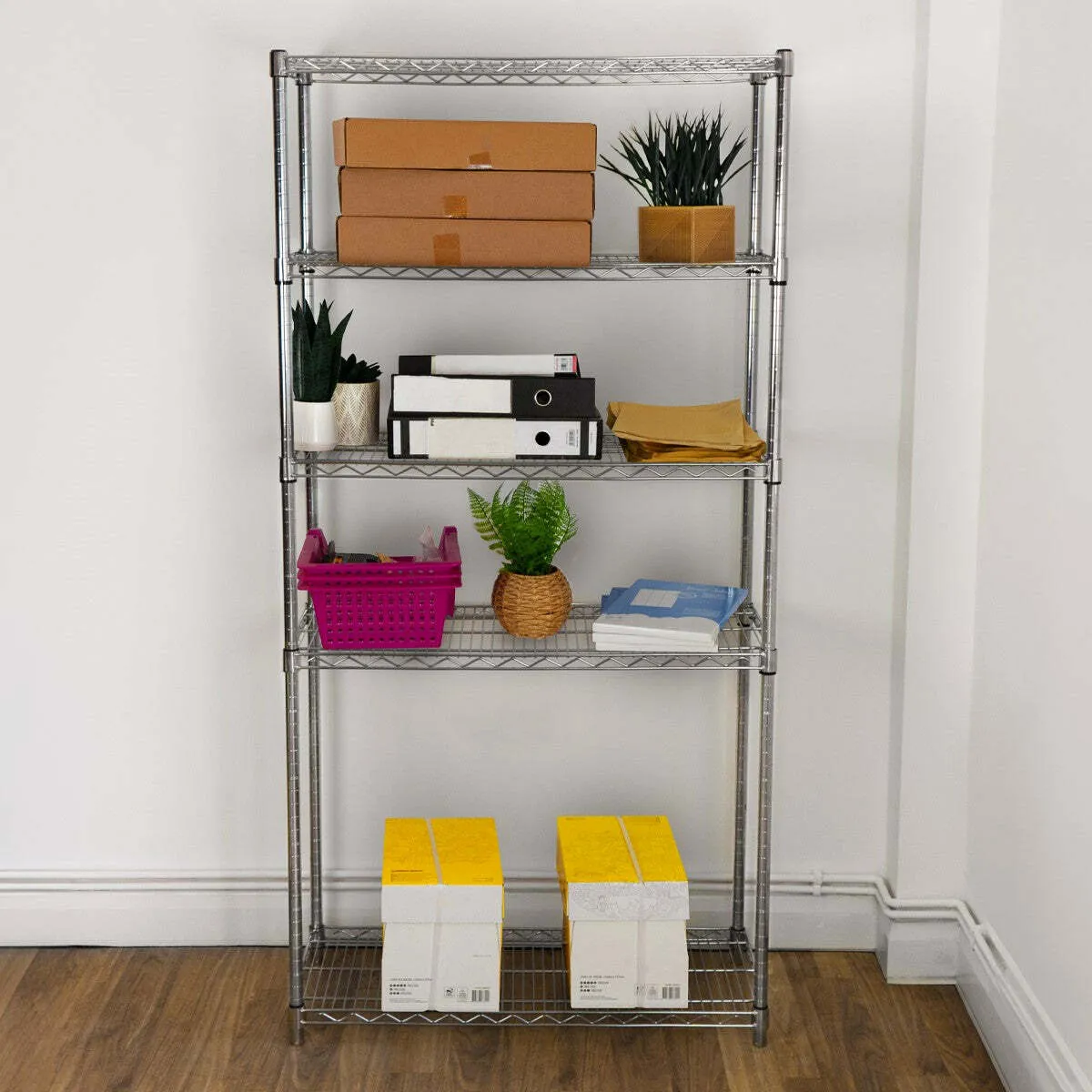 Non Communiqué Argent Etagère En Fil D'acier 35 Cm X 90 Cm X 180 Cm - Kukoo - Image 5