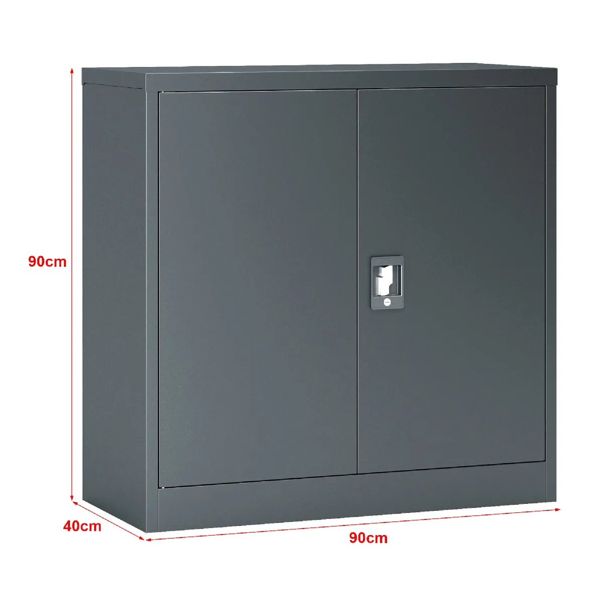 Armoire de bureau métallique gris foncé - 90 x 40 x 90 cm