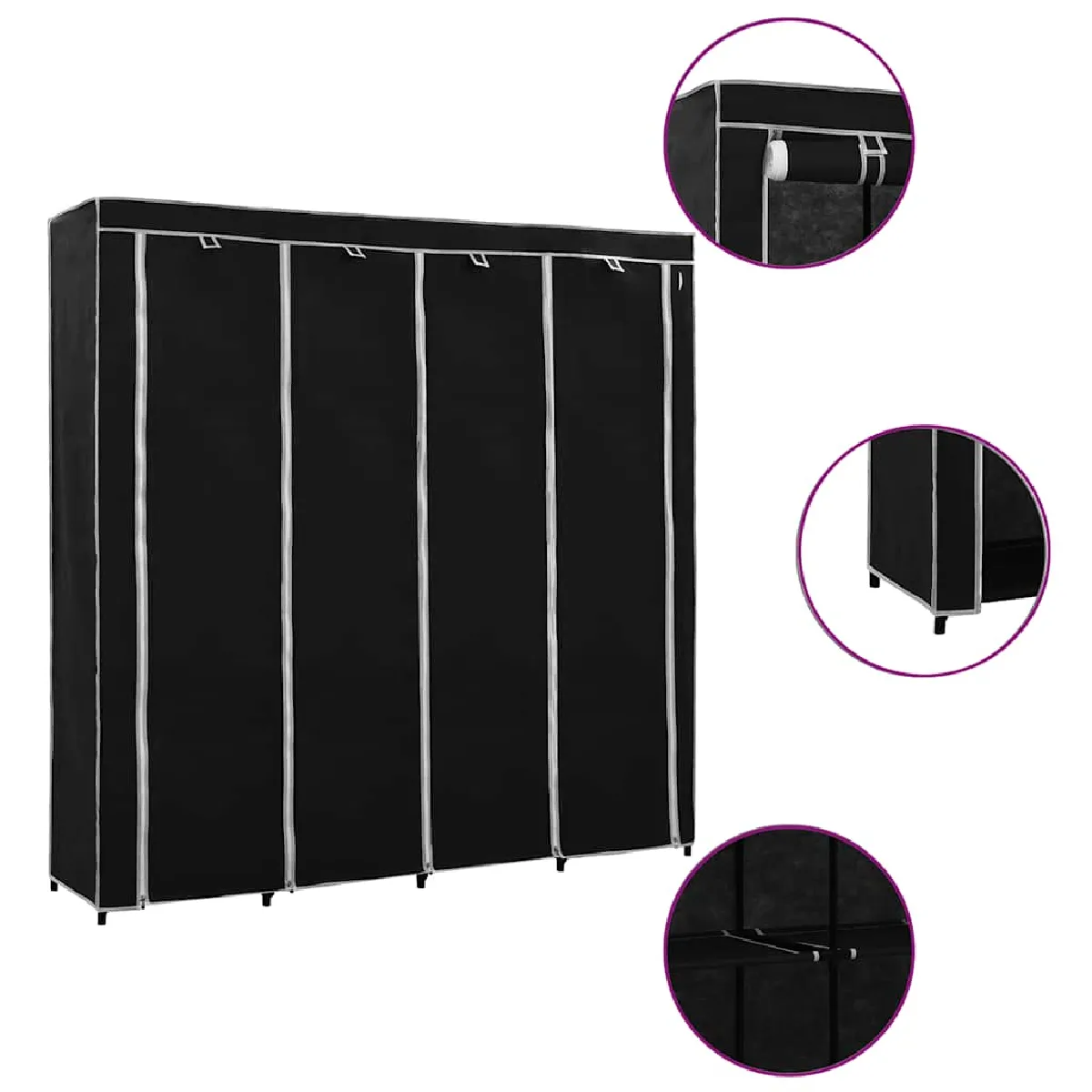 vidaXL Garde robe 4 compartiments - vue 2