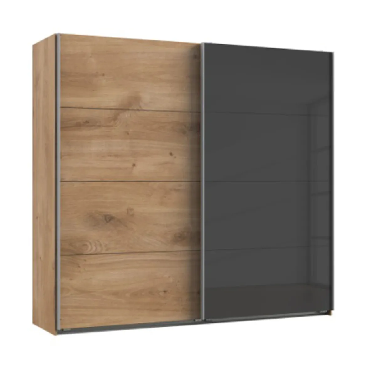 Pegane Armoire penderie avec miroir - Chêne