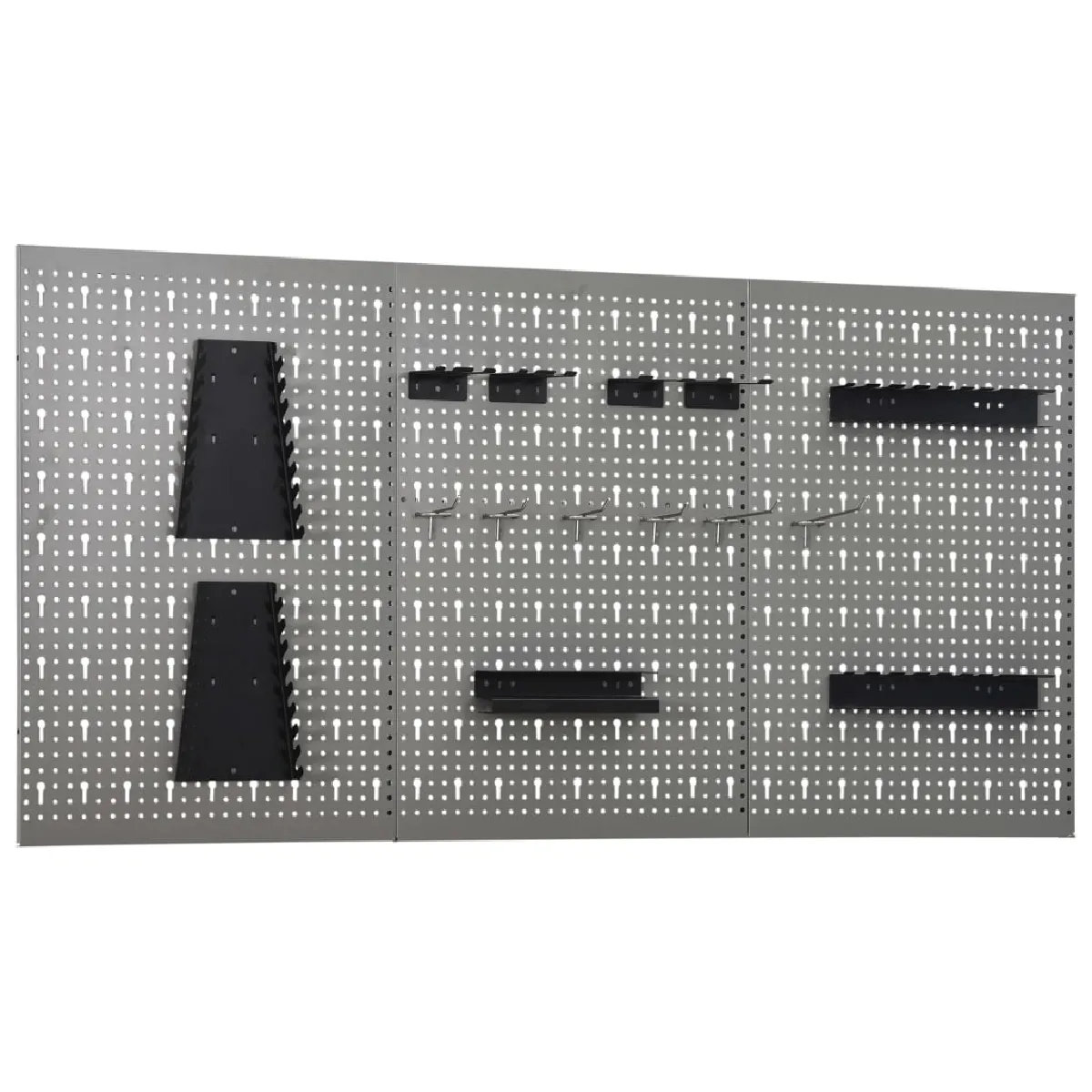 Non Communiqué Gris Panneaux Perforés Muraux - Vidaxl - 3 Pcs - Acier - 40X58 Cm - Couleur - Image 3