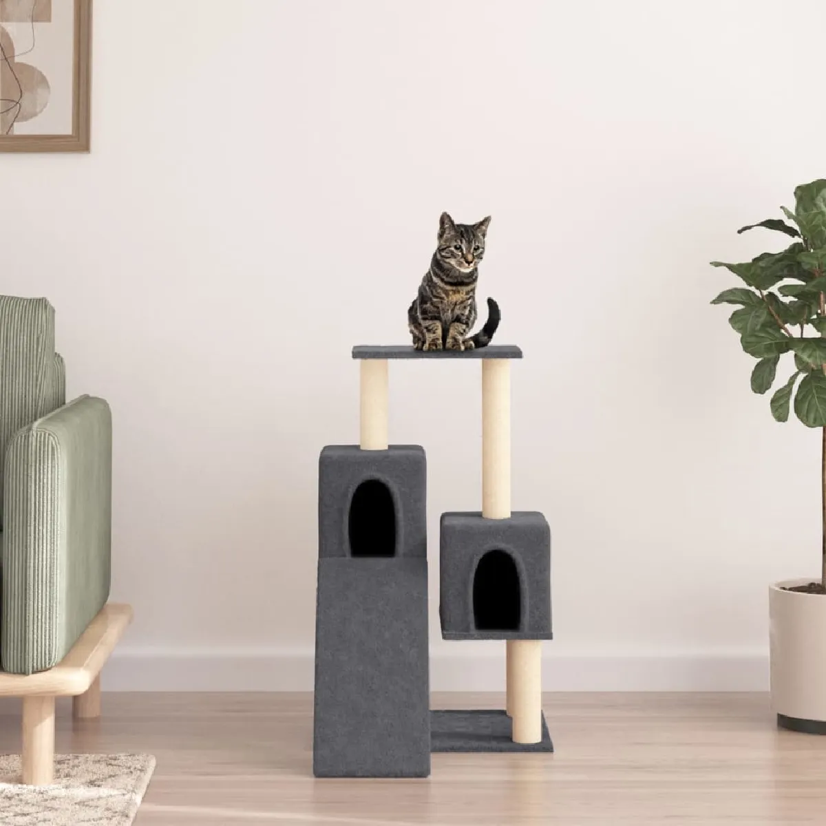 vidaXL Arbre à chat - Gris foncé vidaXL Arbre à chat - Gris foncé