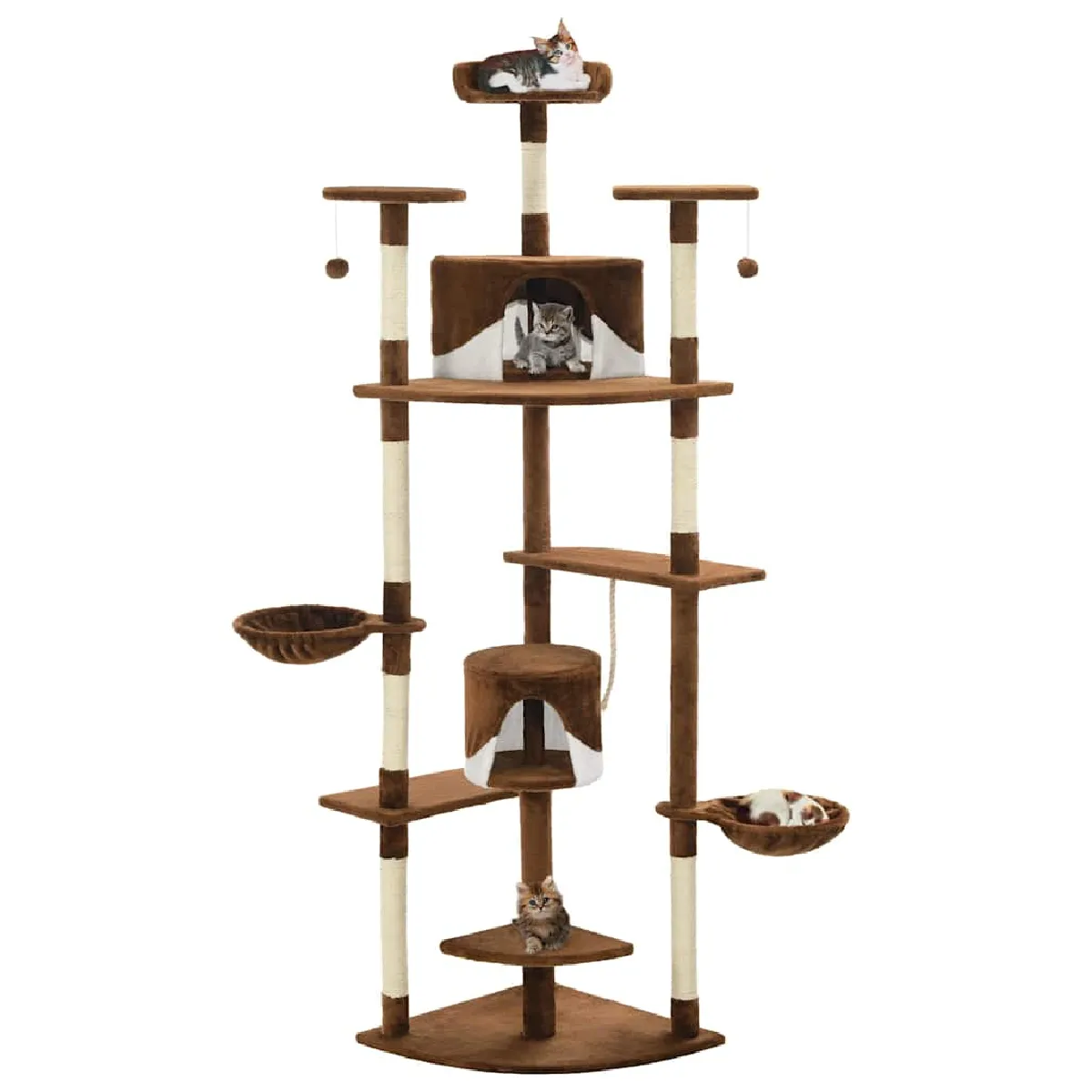 VidaXL Arbre à Chat Sisal - Marron Blanc