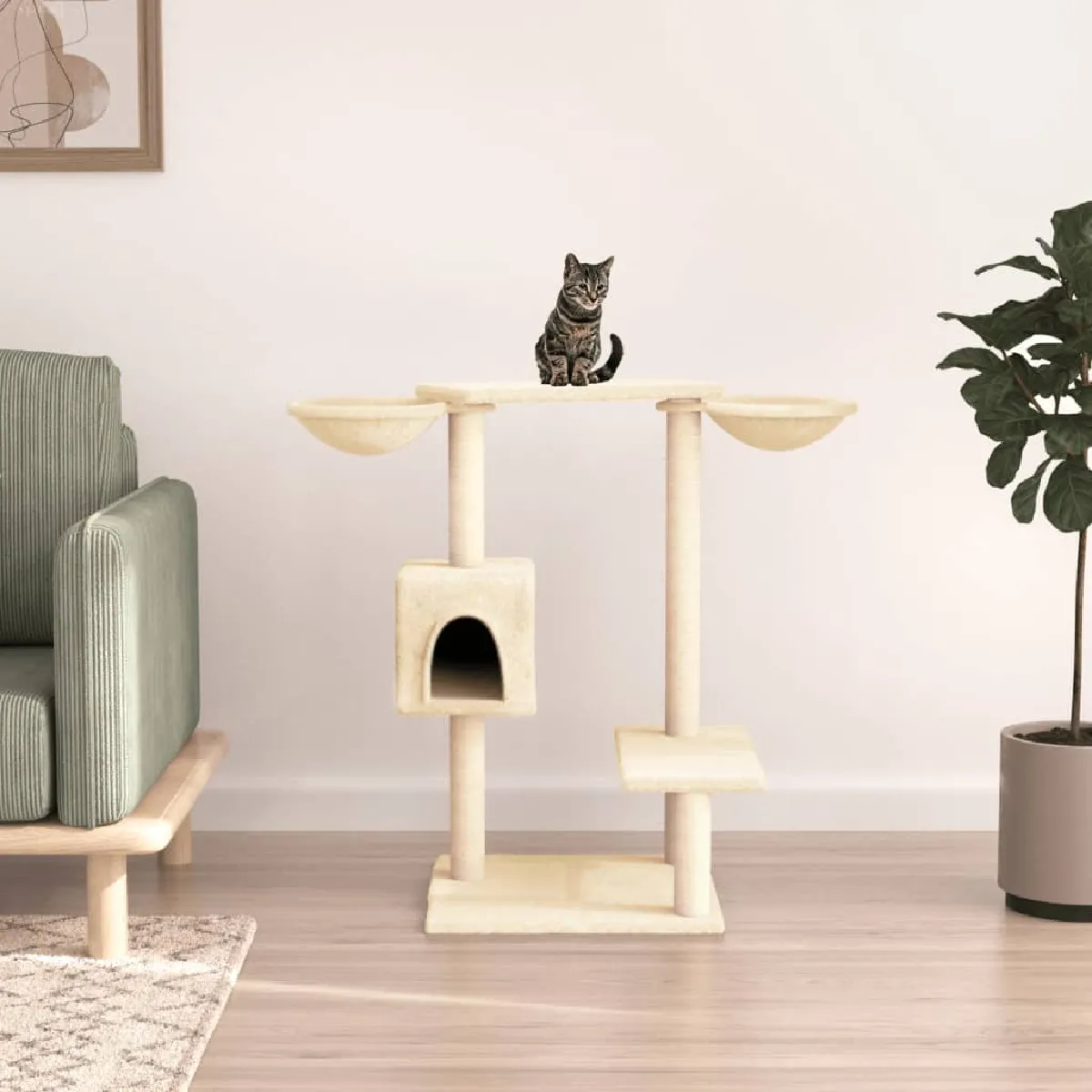 vidaXL Arbre à chat Crème 82 cm - vue 2