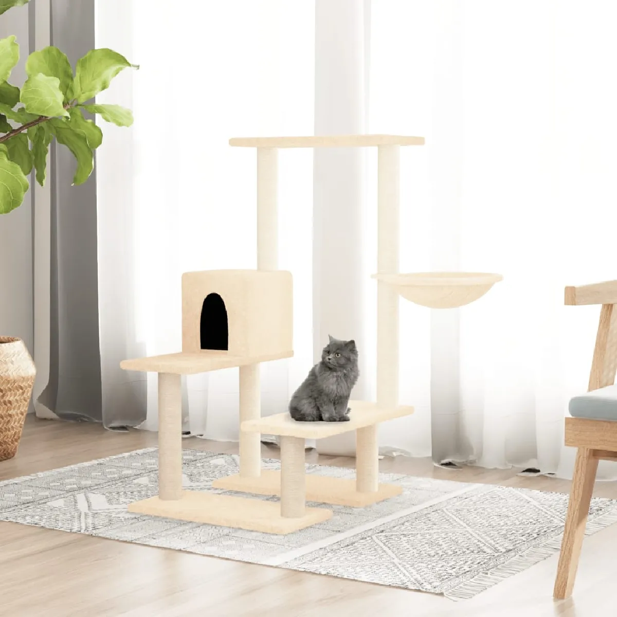 vidaXL Arbre à chat 94 5 cm Crème