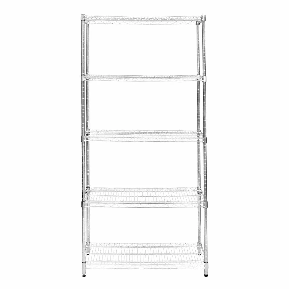 Etagère en Fil d'Acier Chromé 1000KG - 45 x 90 x 180cm 5 Niveaux Ajustables - Image 3